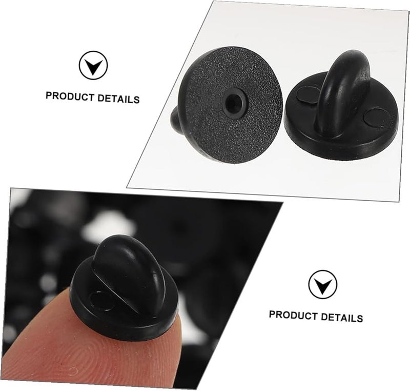 Black Rubber Clutch Back Pin Keepers 200pcs for Jewelry Making DIY Crafts - Image 5