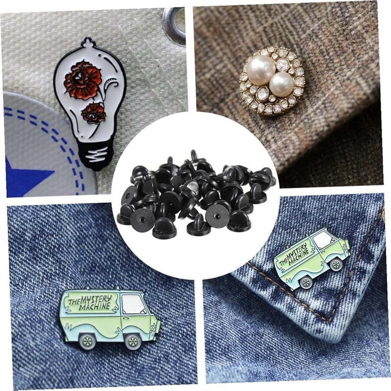 Black Rubber Clutch Back Pin Keepers 200pcs for Jewelry Making DIY Crafts - Image 4