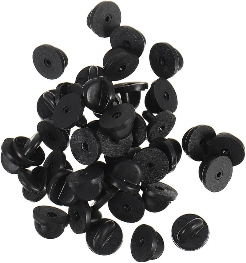 Black Rubber Clutch Back Pin Keepers 200pcs for Jewelry Making DIY Crafts - Image 1