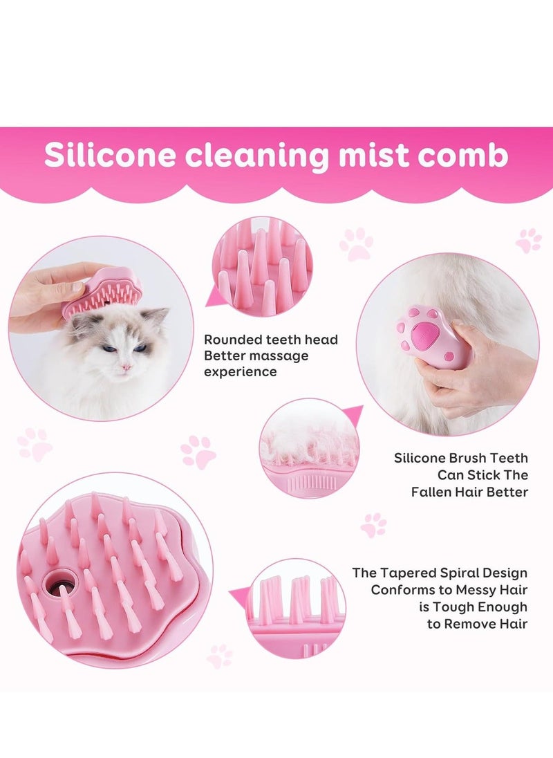Cat Steam Brush - Self Cleaning Steamy Cat Brush for Massage, Cat Brushes for Indoor Cats, Steamy Cat Brush for Shedding, Steam Pet Brush for Removing Tangled and Loosse Hair Cat Paw Model - Image 2