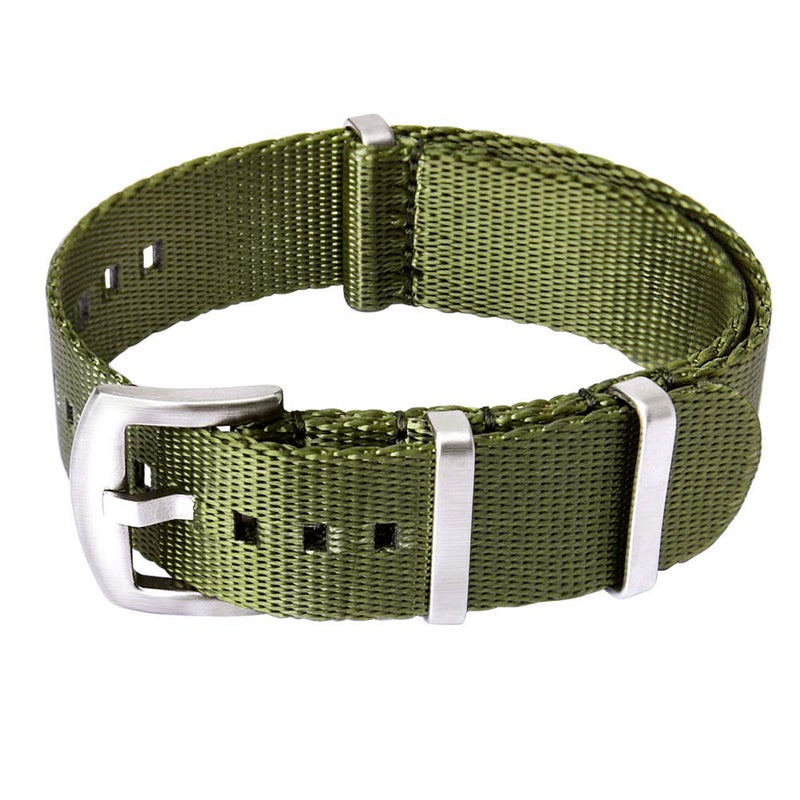 Ritche Military Ballistic Nylon Watch Strap with Heavy Buckle 18mm 20mm 22mm Premium Nylon Watch Bands for Men Women, Army Green / Black, 20mm, Military,Army - Image 3