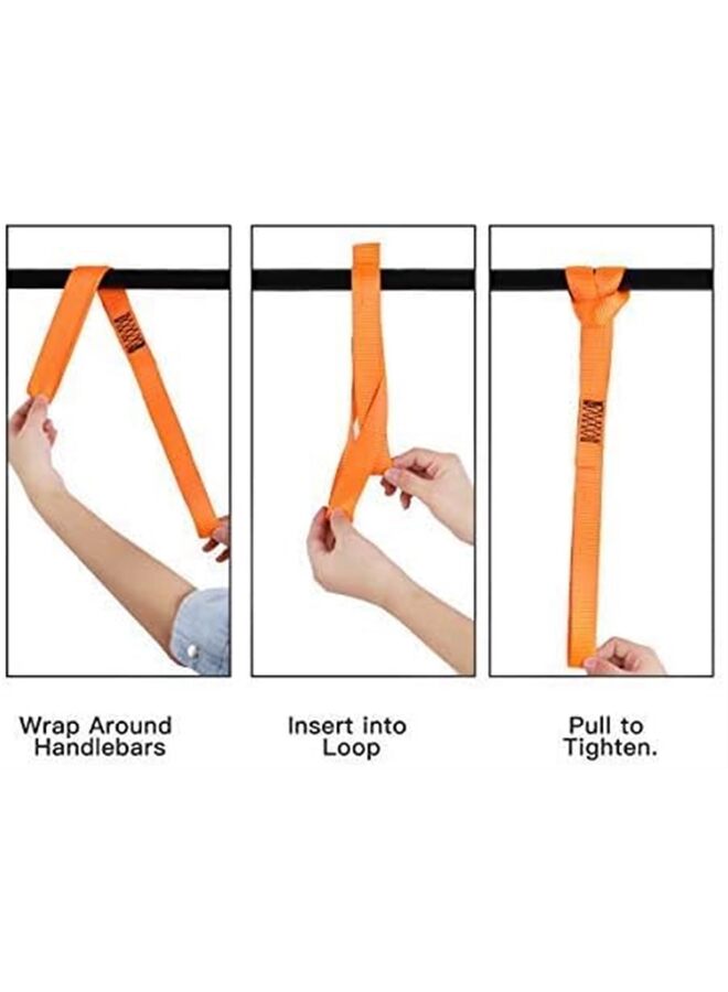 8Pcs Soft Loop Tie-Down Straps - - 3600LB Breaking Strength, Loops for Securing Trailering of Bikes, Motorcycles, Scooters, Dirt Bikes, Lawn Equipment, (Color : Orange) - Image 3