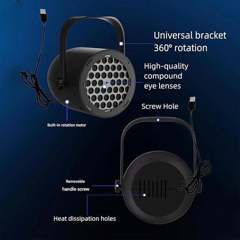 USB Christmas Projector Light 16 Patterns Snowflake Projector Lights Outdoor Indoor Decorations With 360 Rotating Stand White - Image 4