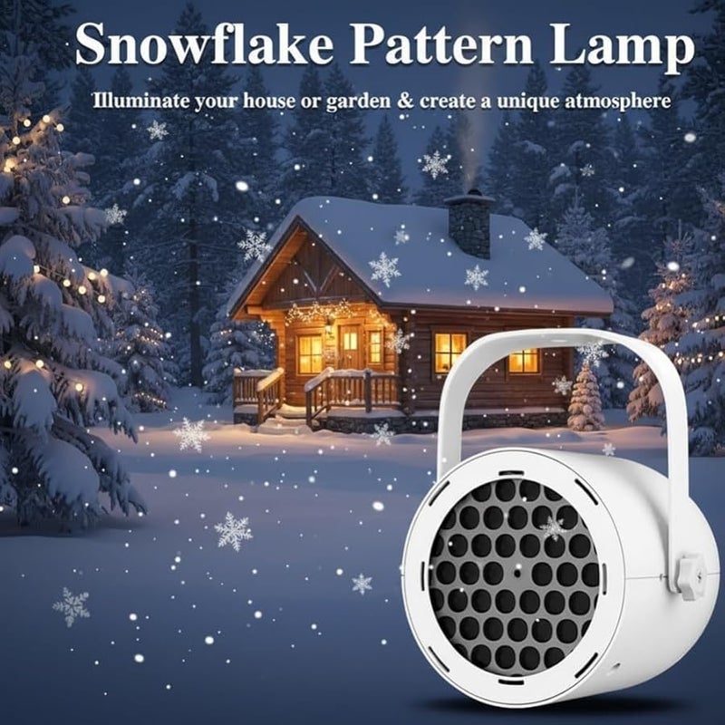 USB Christmas Projector Light 16 Patterns Snowflake Projector Lights Outdoor Indoor Decorations With 360 Rotating Stand White - Image 3
