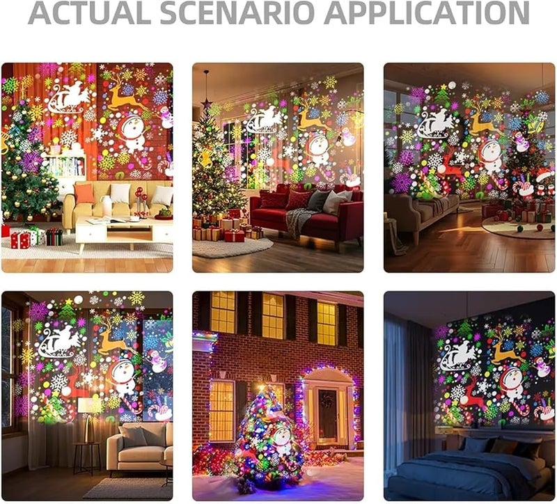 USB Christmas Projector Light 16 Patterns Snowflake Projector Lights Outdoor Indoor Decorations With 360 Rotating Stand White - Image 5