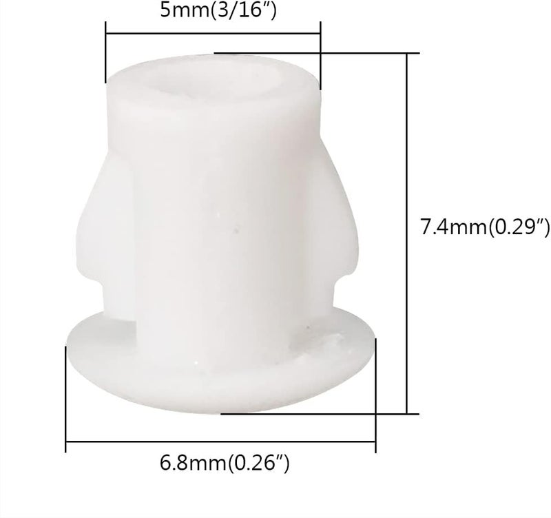 Alamic Hole Plugs 3/16" Plastic Flush Type Hole Plugs Snap in Locking Hole Tube Screw Caps Drilling Cover Plugs Fastener Covers for Kitchen Cabinet Furniture White 100 Pack - Image 2