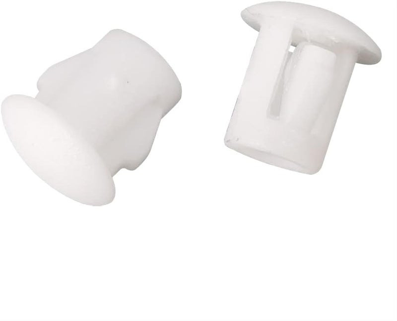 Alamic Hole Plugs 3/16" Plastic Flush Type Hole Plugs Snap in Locking Hole Tube Screw Caps Drilling Cover Plugs Fastener Covers for Kitchen Cabinet Furniture White 100 Pack - Image 3