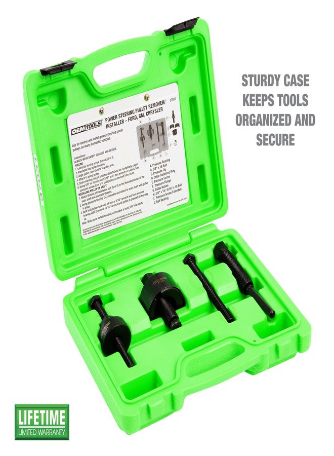 OEMTOOLS Power Steering Pulley Puller and Installer Kit, Removes and Installs Power Steering Pump Pulleys on Most Domestic Vehicles, Ford, GM, VW, 37031 Green Case - Image 2
