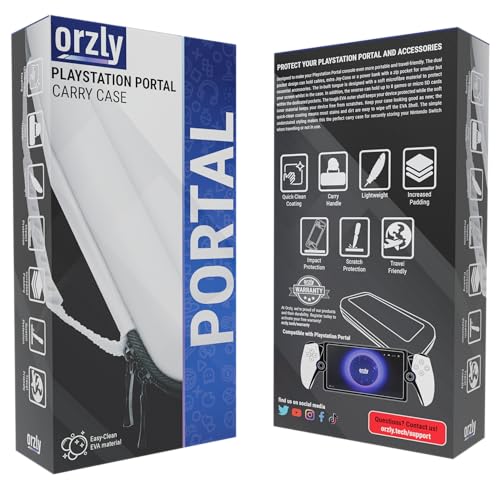 Orzly Carry Case designed for Playstation Portal remote player for PS5 Console holds accessories, Travel and Storage Protection for headset charger and more PINK/GREY - Gift box edition - Image 2