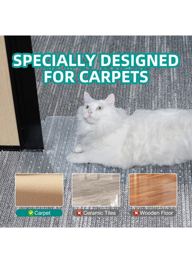 KHS - Carpet Protector For Pets, 3.6Ft Plastic Carpet Protector For Doorway, Diy Non Slip Clear Cat Carpet Protector Mat, Easy To Cut Carpet Scratch Stopper, Cat/Dog Scratch Carpet Protector Roll - Image 1