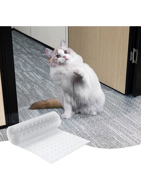 Carpet Protector For Pets, 3.6Ft Plastic Carpet Protector For Doorway, Diy Non Slip Clear Cat Carpet Protector Mat, Easy To Cut Carpet Scratch Stopper, Cat/Dog Scratch Carpet Protector Roll