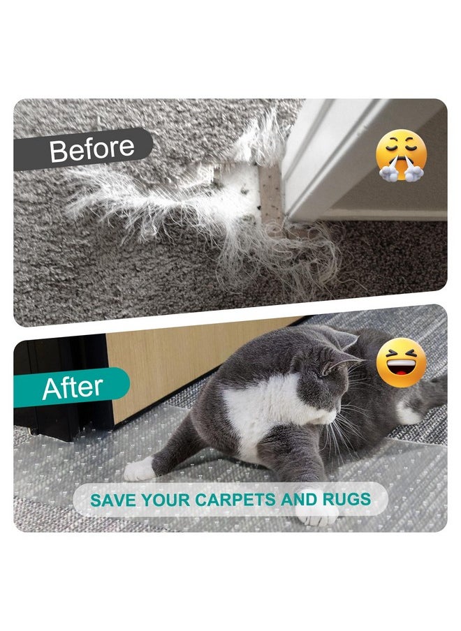 KHS - Carpet Protector For Pets, 3.6Ft Plastic Carpet Protector For Doorway, Diy Non Slip Clear Cat Carpet Protector Mat, Easy To Cut Carpet Scratch Stopper, Cat/Dog Scratch Carpet Protector Roll - Image 1