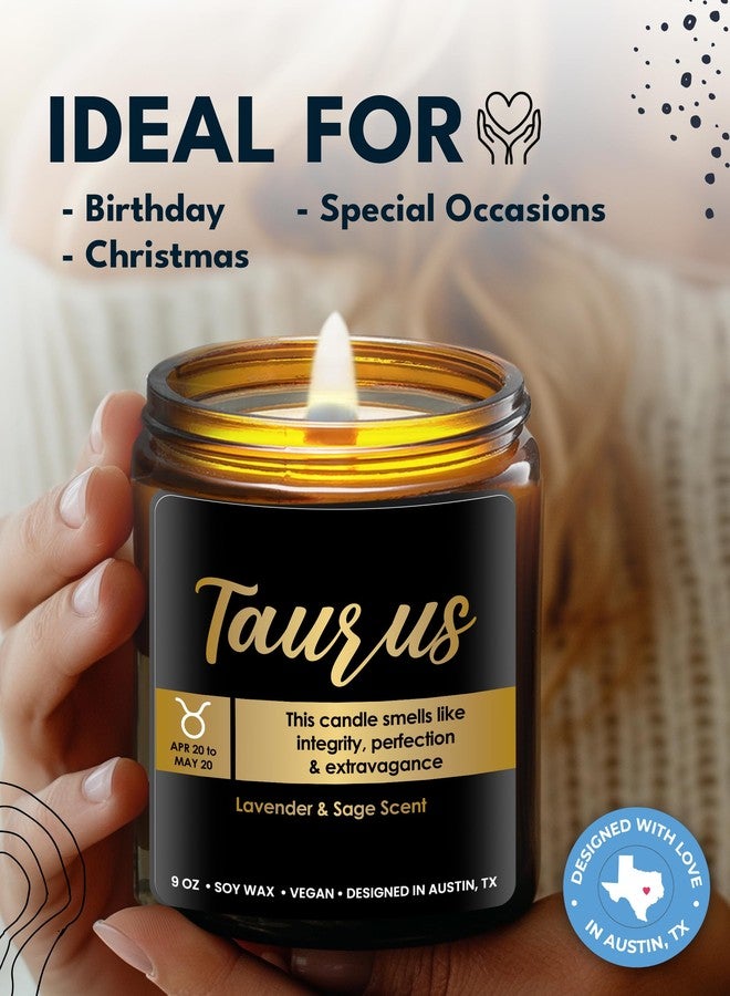 Rosa Vila Taurus Zodiac Candle, Unique April Birthday Gifts for Women, Ideal Astrology Gifts for Taurus Lovers, Zodiac Gift for Women & Men, Best Presents for Birthday, Christmas, Special Occasions, Gift Ready - Image 3