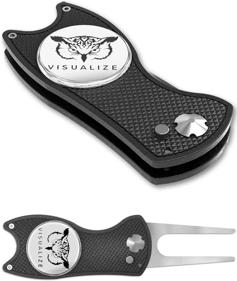 VISUALIZE Store Elite Switchblade Golf Divot Repair Tool Set with Ball Marker - Sturdy Anodized Aluminum - Perfect Golf Accessory Gift - Image 1