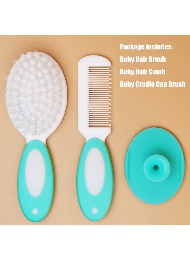 MR LION Baby Hair Brush, Cradle Cap Brush, Baby Hair Comb, Baby Hair Brush and Comb Set for Newborns & Toddlers, Baby Brush Soft Bristles, Ideal for Cradle Cap, Perfect Baby Registry Gift (Green) - Image 2