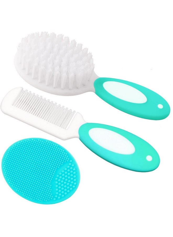MR LION Baby Hair Brush, Cradle Cap Brush, Baby Hair Comb, Baby Hair Brush and Comb Set for Newborns & Toddlers, Baby Brush Soft Bristles, Ideal for Cradle Cap, Perfect Baby Registry Gift (Green) - Image 1