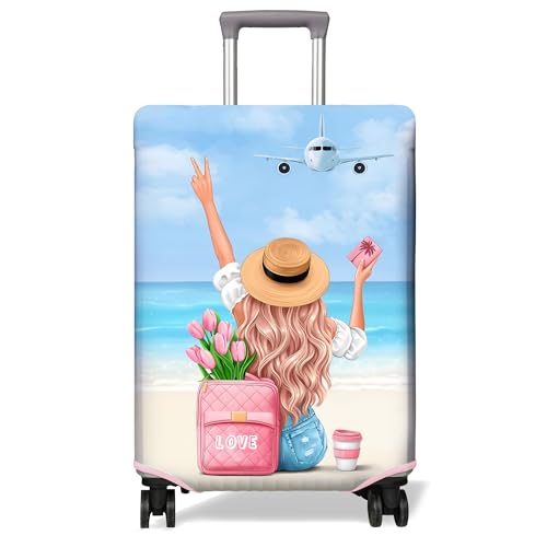PtRug Travel Luggage Cover Suitcase Protector Fits 1832 Inch Wheel Covers PatternedTravel Related Items Flower Luggage Protector Elastic XL - Image 1