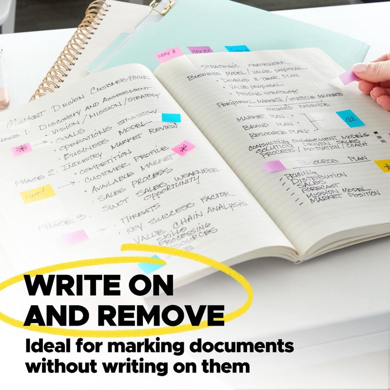 Post-it حزمة قيمة من علامات وبطاقات بوست-إت، حزمة الأعمال والدراسة النهائية، 956 علامة متنوعة للتنظيم (683-AVP-SIOC) - Image 5