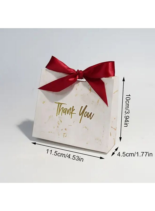 5pcs Dark Green Marble Pattern Gift Boxes With Golden Lids Ribbon Bows Luxury Wedding Birthday Party Favor Bags - Image 2