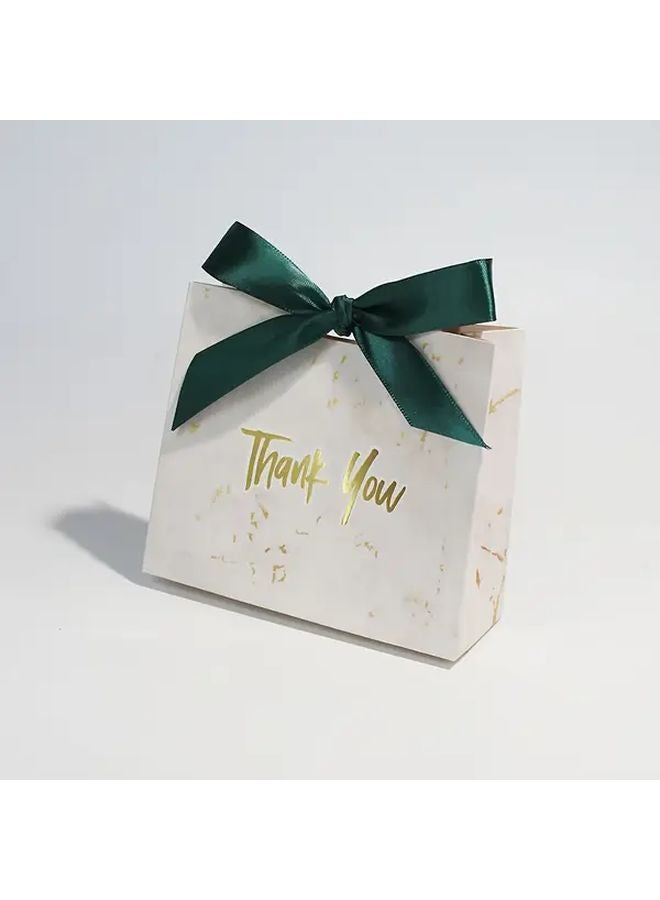 5pcs Dark Green Marble Pattern Gift Boxes With Golden Lids Ribbon Bows Luxury Wedding Birthday Party Favor Bags - Image 1