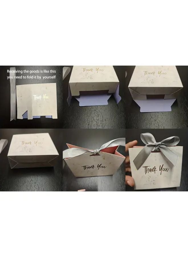 5pcs Dark Green Marble Pattern Gift Boxes With Golden Lids Ribbon Bows Luxury Wedding Birthday Party Favor Bags - Image 5