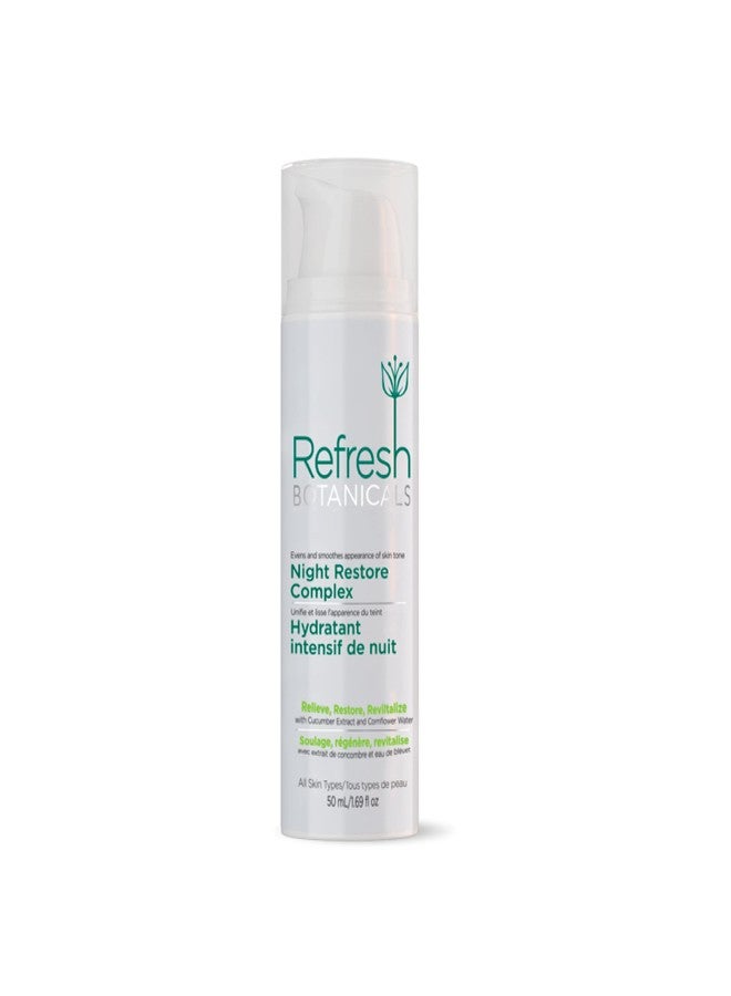 REFRESH BOTANICALS Night Restore Complex | Youth-restoring Night Cream with Cucumber and Cornflower | For Dry to Normal Skin Types | Organic & Natural | Paraben & Chemicals free | 50 ml - Image 1