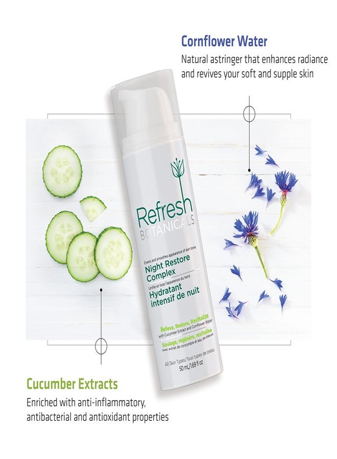 REFRESH BOTANICALS Night Restore Complex | Youth-restoring Night Cream with Cucumber and Cornflower | For Dry to Normal Skin Types | Organic & Natural | Paraben & Chemicals free | 50 ml - Image 3