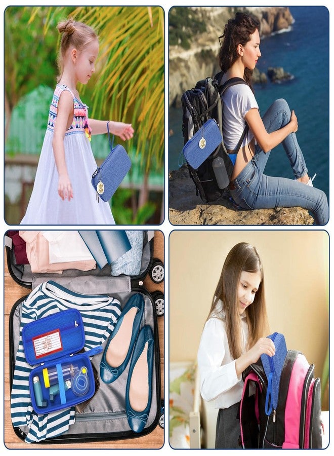 YouKnow Travel Carrying Case for Asthma Inhaler, Inhaler Spacer for Adults and Children, Mask, Inhaler Holder with Asthma Warning Label and Medical Card, with Carabiner (Case Only (Blue - Image 5
