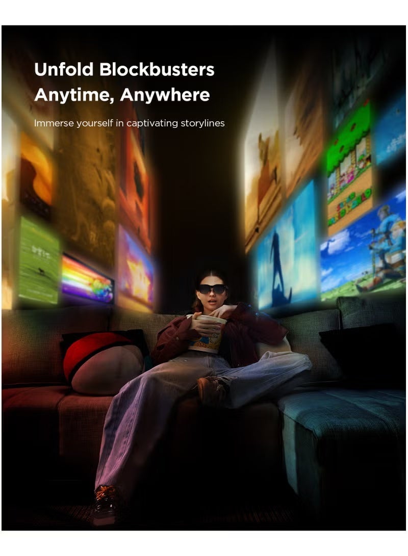 راي نيو نظارة RayNeo Air 4 - نظارة ذكية بتقنية الواقع المعزز من الجيل الرابع، مزودة بشاشة Micro-OLED بتقنية HDR10، سطوع 1200 شمعة، شاشة افتراضية بحجم 135 بوصة، معدل تحديث 120 هرتز، تحويل تلقائي من SDR إلى HDR ومن ثنائي الأبعاد إلى ثلاثي الأبعاد باستخدام الذكاء الاصطناعي، صوت من B&O، خفيفة الوزن، متوافقة مع منفذ USB-C. - Image 3