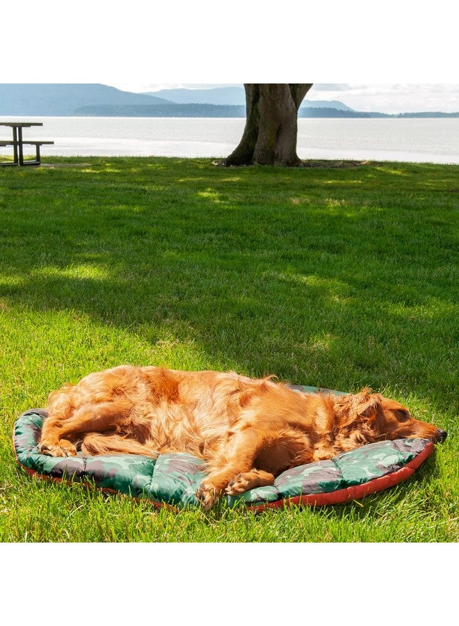 سرير سفر خارجي للكلاب الكبيرة/المتوسطة الحجم مع حقيبة حمل، قابل للغسل والطي، رائع للصناديق والأقفاص - وسادة سفر للجراء مع حقيبة تخزين - بابريكا/كامو باو، كبير - Image 5