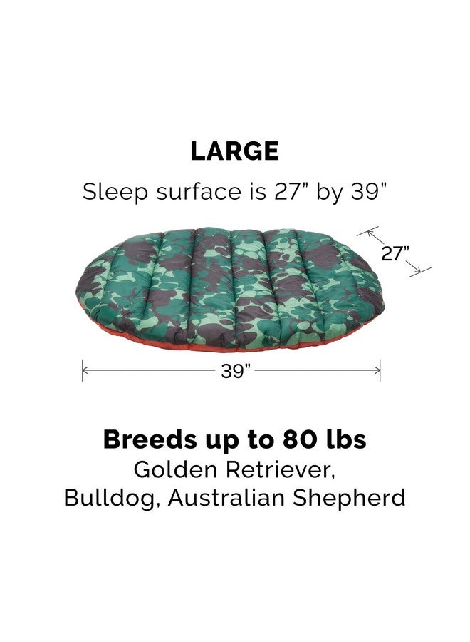 سرير سفر خارجي للكلاب الكبيرة/المتوسطة الحجم مع حقيبة حمل، قابل للغسل والطي، رائع للصناديق والأقفاص - وسادة سفر للجراء مع حقيبة تخزين - بابريكا/كامو باو، كبير - Image 3