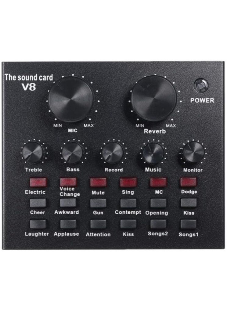 V8 Multifunctional Live Sound Card USB Audio Interface Intelligent Volume Adjustable Audio Mixer Sound Card for Recording Hosting Speech - pzsku/ZED518FD139927E152163Z/45/_/1710659556/3810d73f-4c3a-4032-905a-8984fcd0526d