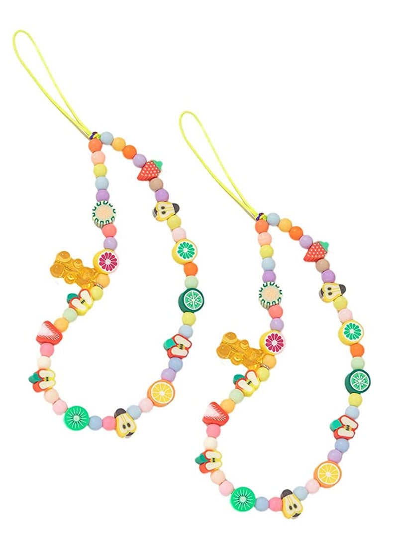 3 Pcs Beaded Phone Lanyard Strap Girly Style Fixed Beads Pearl Neck Lanyards - Image 2