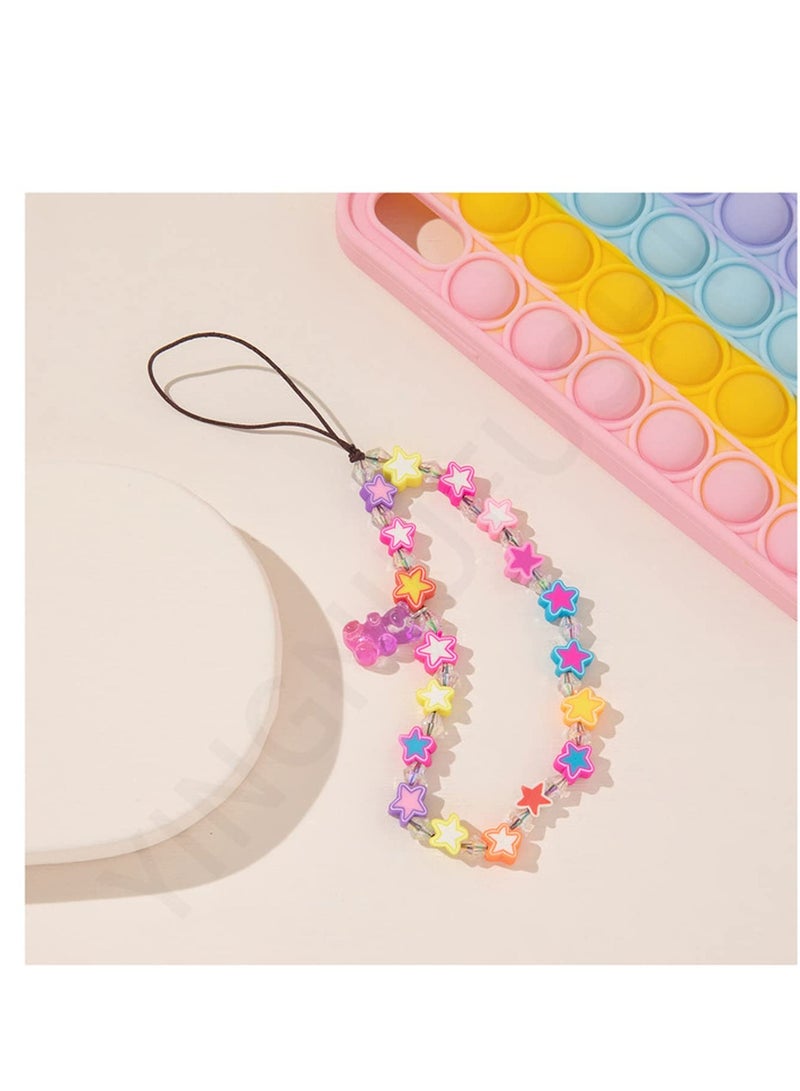 3 Pcs Beaded Phone Lanyard Strap Girly Style Fixed Beads Pearl Neck Lanyards - Image 4