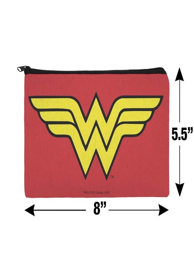 GRAPHICS & MORE Wonder Woman Classic Logo Makeup Cosmetic Bag Organizer Pouch - Red, White, Blue - Travel, Party Favors, Goodie Bags, Stocking Stuffers, Bridesmaid Gifts, Spa Days - Image 4