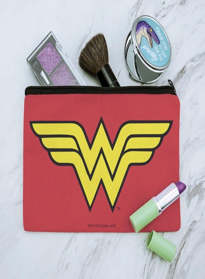 GRAPHICS & MORE Wonder Woman Classic Logo Makeup Cosmetic Bag Organizer Pouch - Red, White, Blue - Travel, Party Favors, Goodie Bags, Stocking Stuffers, Bridesmaid Gifts, Spa Days - Image 2