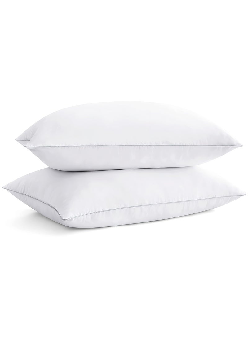 Sleep night Pack of 2 Sleep night Sleep Pillows Size 48 cm X 74 cm 7D Polyester Fiber Filling 1100 grams Weights Soft Feel Color White  - Image 1