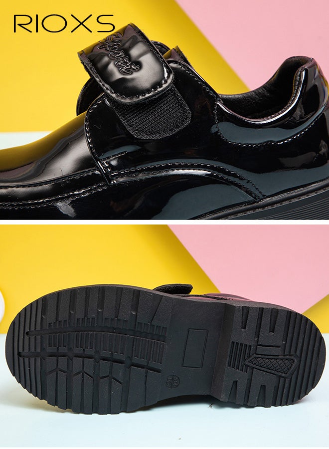 ريوكس أحذية رسمية للأولاد، أحذية أكسفورد من الجلد اللامع بإغلاق حلقي وحلقي للأطفال الصغار والكبار، أحذية رسمية غير رسمية لحفلات الزفاف والكنيسة وحفلات التخرج - Image 5
