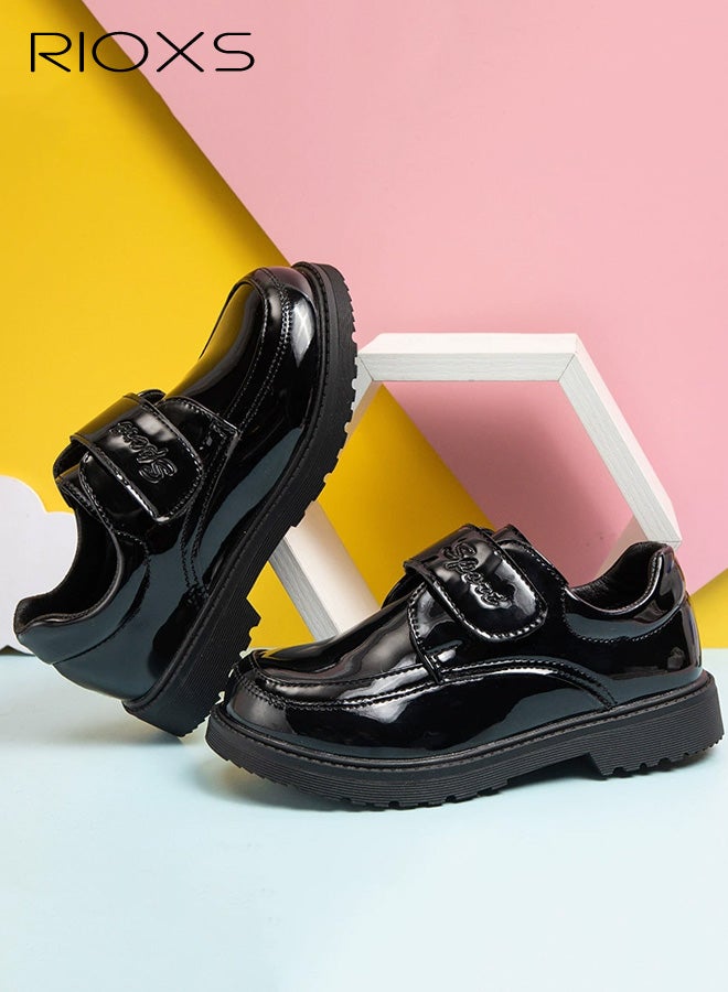 ريوكس أحذية رسمية للأولاد، أحذية أكسفورد من الجلد اللامع بإغلاق حلقي وحلقي للأطفال الصغار والكبار، أحذية رسمية غير رسمية لحفلات الزفاف والكنيسة وحفلات التخرج - Image 3