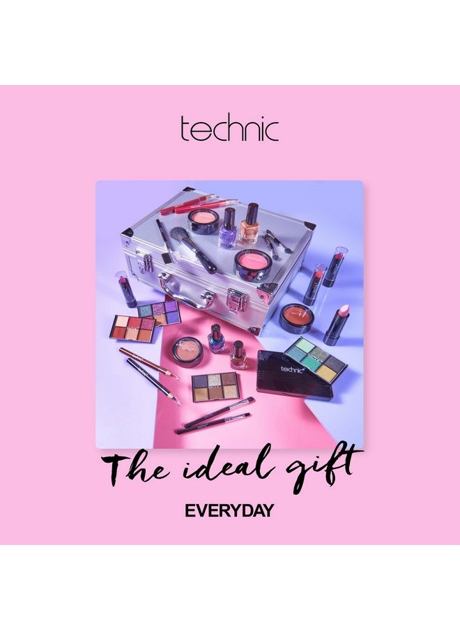 Technic 28 Pcs Carry All Full Make Up Kit In A Trunk Train Case Including Makeup Brushes Eye Shadows Nail Polish Blushers Lipsticks And More  - Image 4