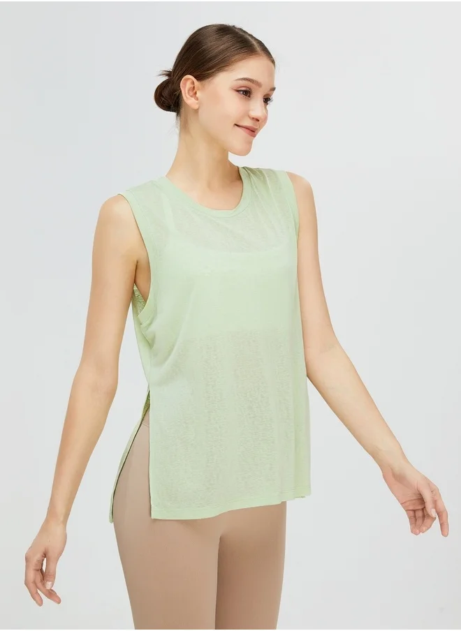كون.يوغا Womens Tank Top Round Neckline Shirt