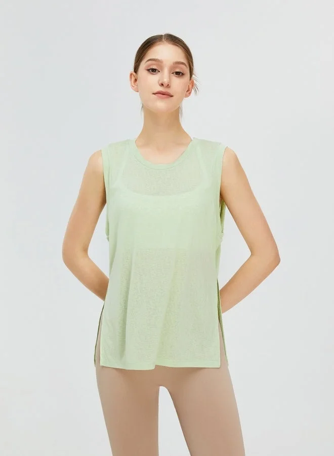 Kawn.yoga Tea Green Womens Tank Top Round Neckline Shirt for Women | Best Price UAE