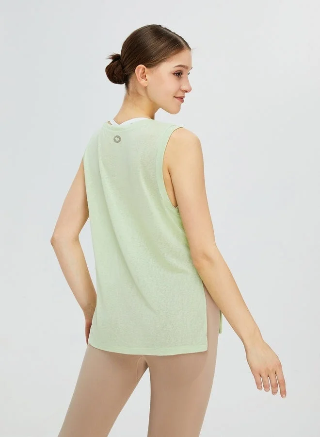 Kawn.yoga Tea Green Womens Tank Top Round Neckline Shirt for Women | Best Price UAE