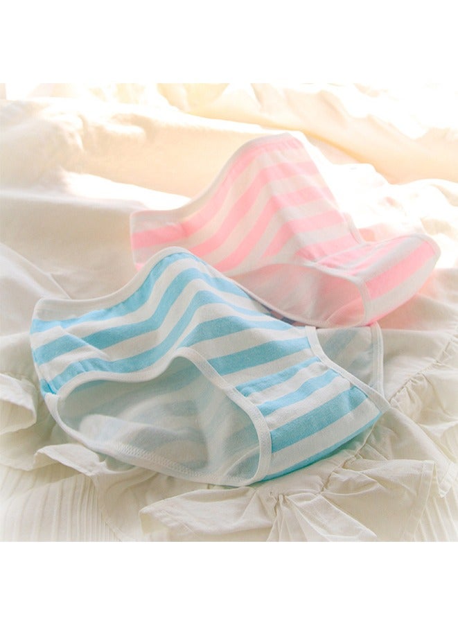 Women Cotton Striped  Briefs,Cute Girl Panties Bikini Cotton Anime Blue Pink Cosplay Underwear 2 Pack Briefs, Classic Briefs, One size  - Image 1