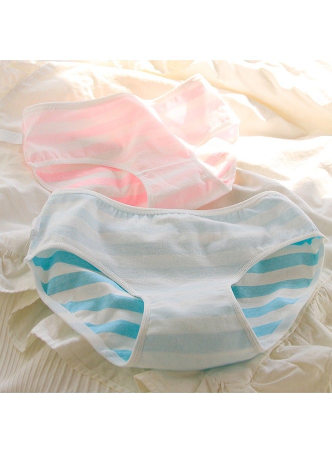 Women Cotton Striped  Briefs,Cute Girl Panties Bikini Cotton Anime Blue Pink Cosplay Underwear 2 Pack Briefs, Classic Briefs, One size  - Image 3