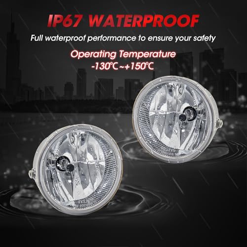 WEZEMLIGHT Fog Lights Assembly Replacement For Ford F-150 2006-2014/ Ford Ranger 2008-2011/ Ford Expedition 2008-2011/ Lincoln Mark LT Base 2006-2008 With H10 12V 42W Halogen Bulbs 1 pair(Clear Lens) - Image 4