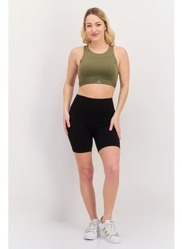 Adidas Women Brand Logo Padded Sports Bra, Olive  - Image 4