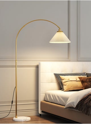 Gold - pleated lamp shade