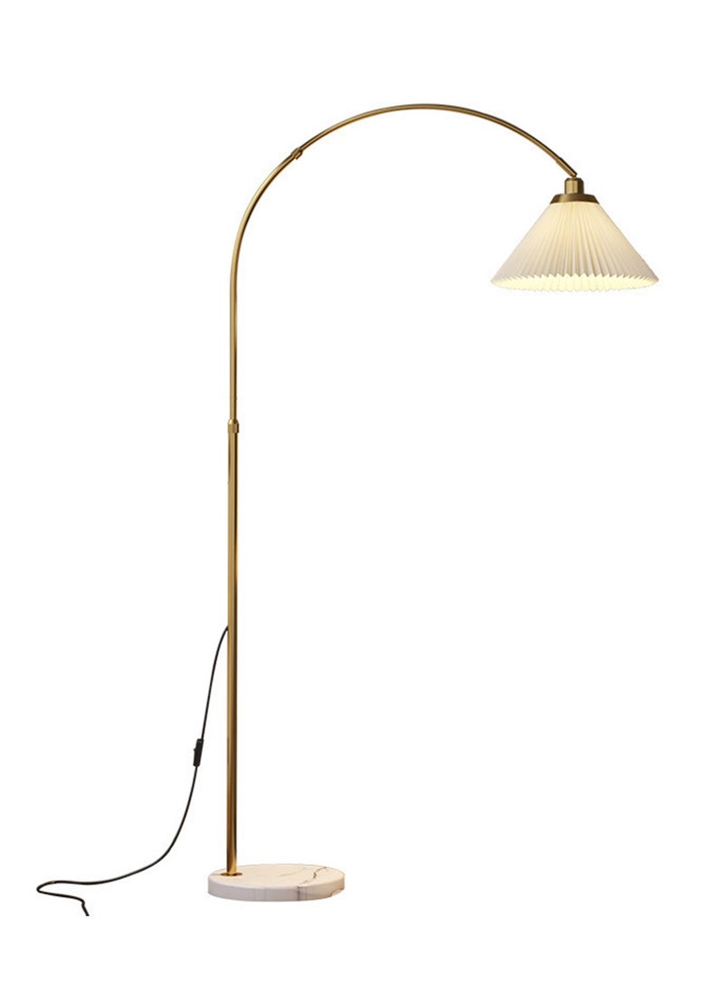Onelight - Home Living Room and Bedroom Marble Base Floor Lamp Pleated Lampshade Floor Lamp 3-Color Adjustable Floor Lamp - Image 1