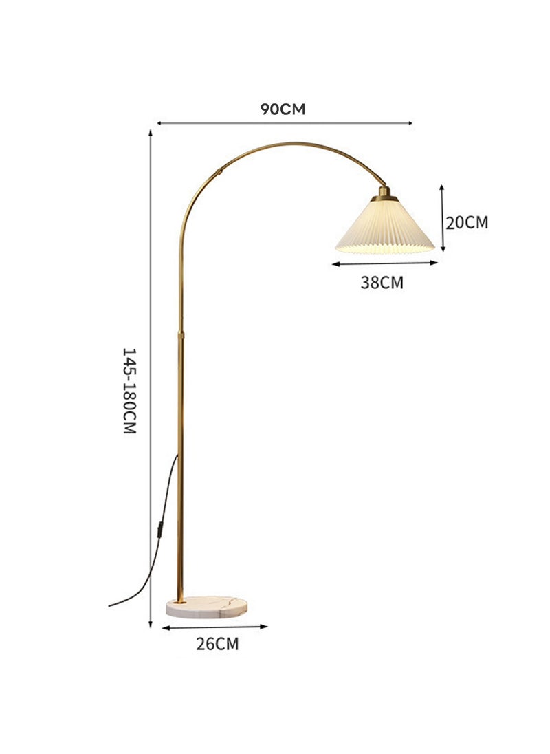 Onelight - Home Living Room and Bedroom Marble Base Floor Lamp Pleated Lampshade Floor Lamp 3-Color Adjustable Floor Lamp - Image 1